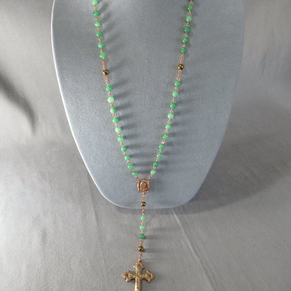 Nephrite Jade Rosary on Copper, Healing Prayer - Picture 6 of 10
